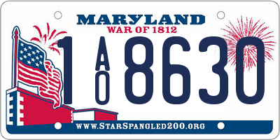 MD license plate 1AO8630
