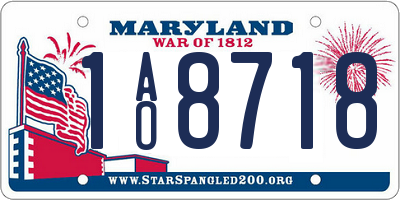 MD license plate 1AO8718