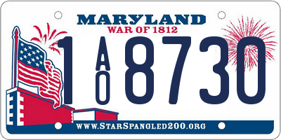 MD license plate 1AO8730