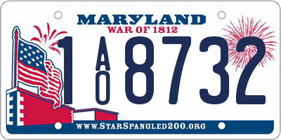 MD license plate 1AO8732