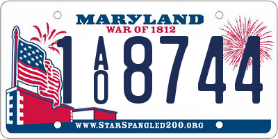 MD license plate 1AO8744
