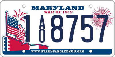 MD license plate 1AO8757