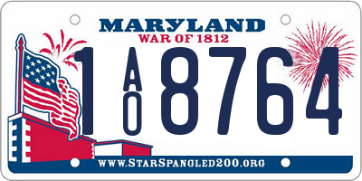 MD license plate 1AO8764