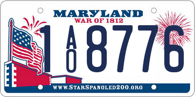 MD license plate 1AO8776
