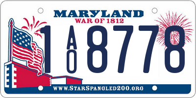 MD license plate 1AO8778
