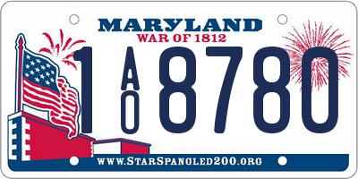 MD license plate 1AO8780