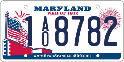 MD license plate 1AO8782