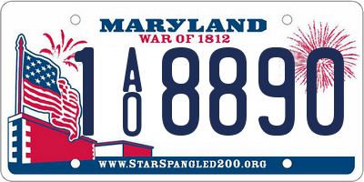 MD license plate 1AO8890
