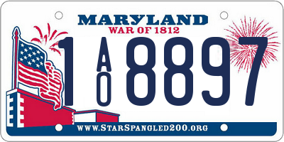 MD license plate 1AO8897