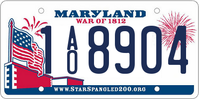 MD license plate 1AO8904