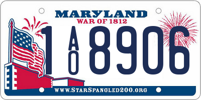 MD license plate 1AO8906