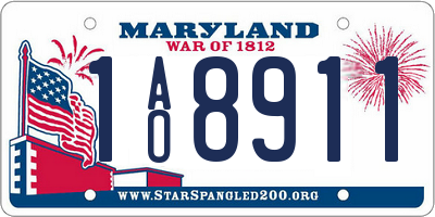 MD license plate 1AO8911