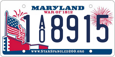 MD license plate 1AO8915