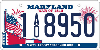 MD license plate 1AO8950
