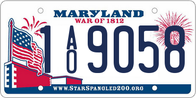 MD license plate 1AO9058