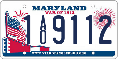 MD license plate 1AO9112