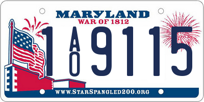 MD license plate 1AO9115