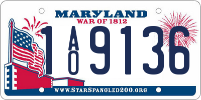 MD license plate 1AO9136