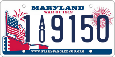 MD license plate 1AO9150