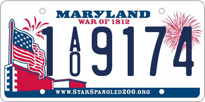 MD license plate 1AO9174