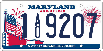 MD license plate 1AO9207