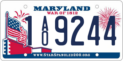 MD license plate 1AO9244