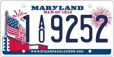 MD license plate 1AO9252