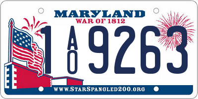 MD license plate 1AO9263