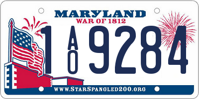 MD license plate 1AO9284