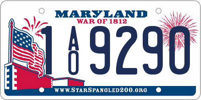 MD license plate 1AO9290