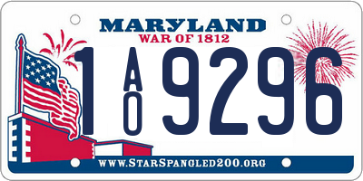 MD license plate 1AO9296