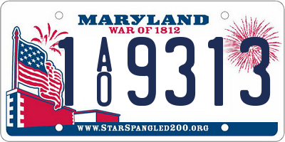 MD license plate 1AO9313