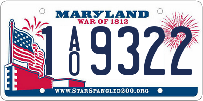 MD license plate 1AO9322