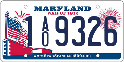 MD license plate 1AO9326
