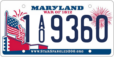 MD license plate 1AO9360
