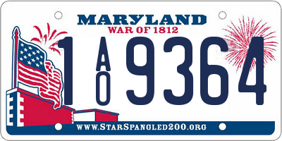 MD license plate 1AO9364