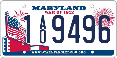 MD license plate 1AO9496