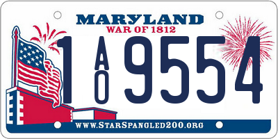 MD license plate 1AO9554