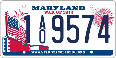 MD license plate 1AO9574