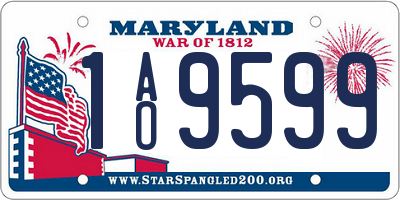 MD license plate 1AO9599