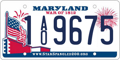 MD license plate 1AO9675