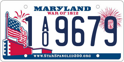 MD license plate 1AO9679