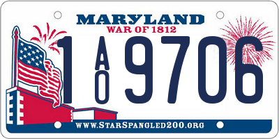 MD license plate 1AO9706