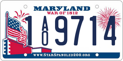 MD license plate 1AO9714