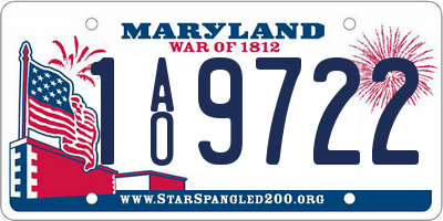 MD license plate 1AO9722