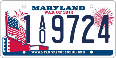 MD license plate 1AO9724