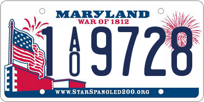 MD license plate 1AO9728