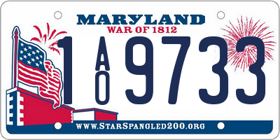 MD license plate 1AO9733