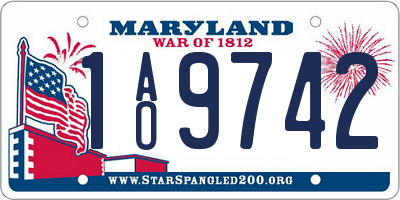 MD license plate 1AO9742