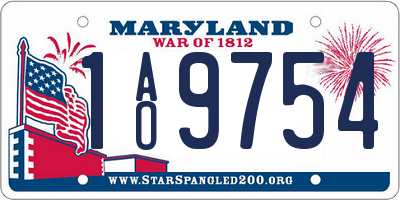 MD license plate 1AO9754